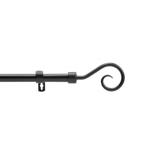 Kit de tringle à rideaux extensible ARABESQUE - L. 120 à 210 cm - Noir