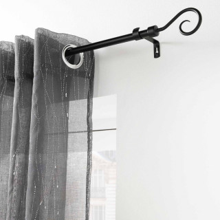 Kit de tringle à rideaux extensible ARABESQUE - L. 120 à 210 cm - Noir