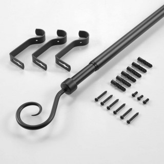 Kit de tringle à rideaux extensible ARABESQUE - L. 210 à 380 cm - Noir