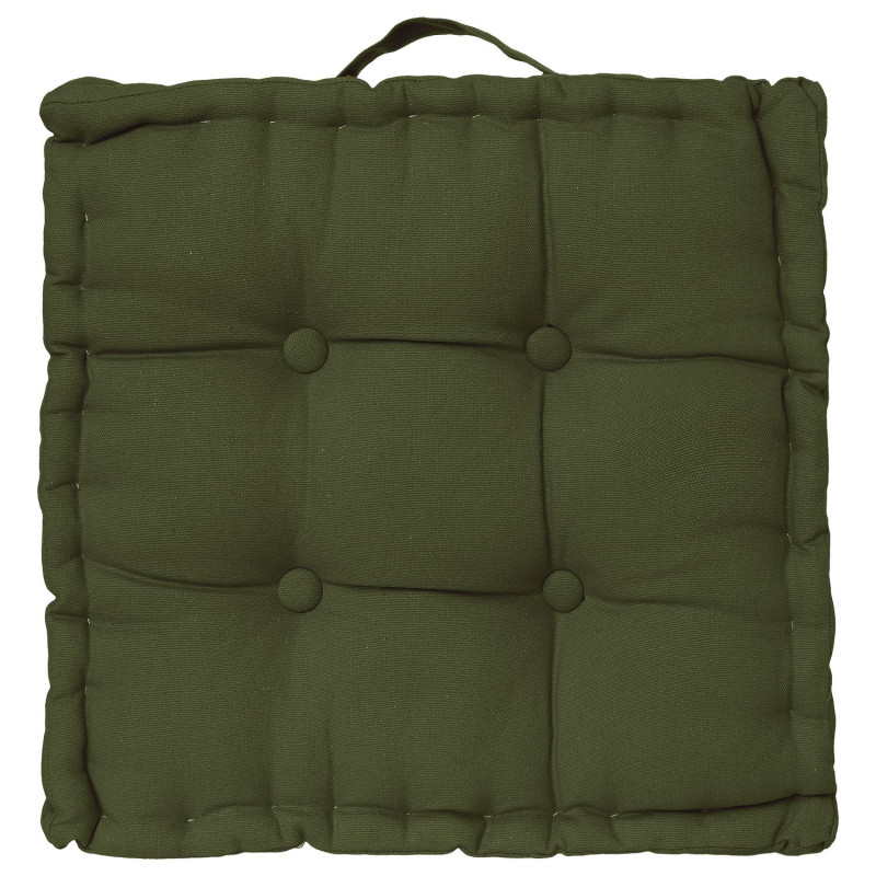 Coussin de sol en coton ANJALI - Kaki