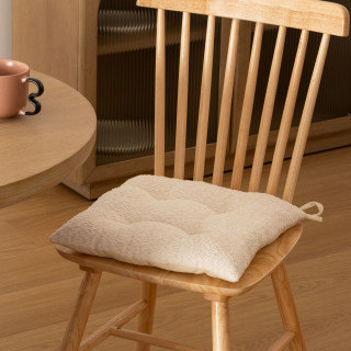 Galette de chaise bouclette SOANA - Blanc