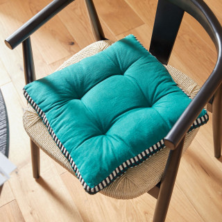 Galette de chaise matelassée MALAKITE - Vert cèdre