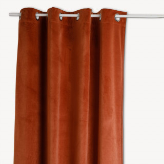 Rideau occultant en velours COCON - 140 x 260 cm - Terracotta