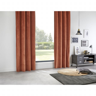 Rideau occultant en velours COCON - 140 x 260 cm - Terracotta