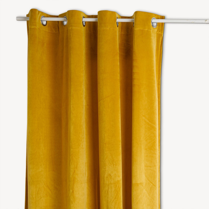 Rideau occultant en velours COCON - 140 x 260 cm - Ocre