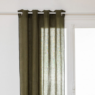 Rideau en 100% lin LINAH - 140 x 260 cm - Kaki
