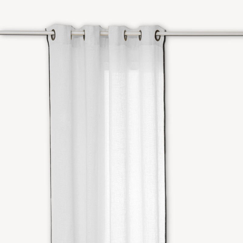 Rideau en 100% lin LINAH - 140 x 260 cm - Blanc