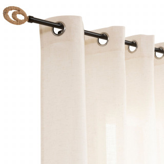 Kit de tringle à rideaux extensible Ellipse - L120 /L210 cm - Métal noir