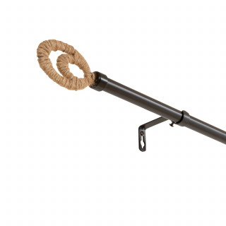 Kit de tringle à rideaux extensible Ellipse - L120 /L210 cm - Métal noir