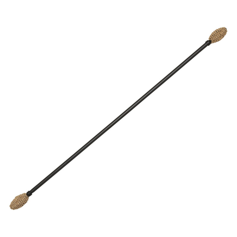 Kit de tringle à rideaux extensible Ovale - L120 /L210 cm - Métal noir