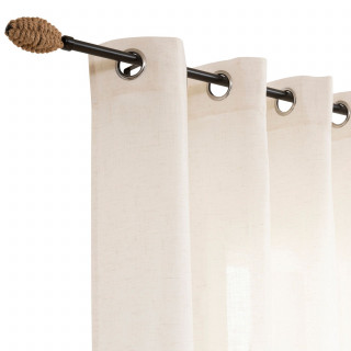 Kit de tringle à rideaux extensible Ovale - L120 /L210 cm - Métal noir