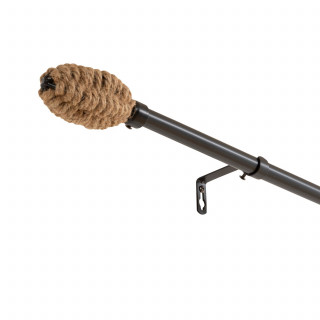 Kit de tringle à rideaux extensible Ovale - L120 /L210 cm - Métal noir