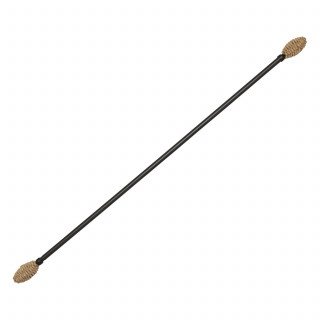 Kit de tringle à rideaux extensible Ovale - L210 /L380 cm - Métal noir