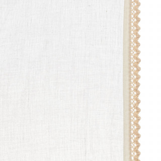 Voilage en coton avec biais en dentelle LITTLE COTTAGE - 140 x 240 cm - Ecru