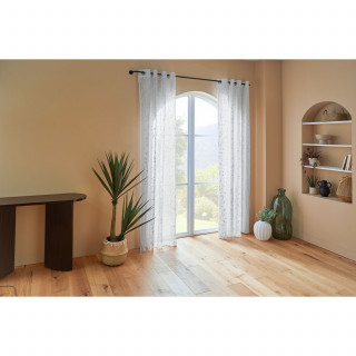 Voilage à motif fleuri LAZI - 140 x 240 cm - Blanc