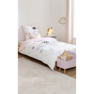 Parure de lit enfant licorne - 100% coton 57 fils/cm² - 140 x 200 cm