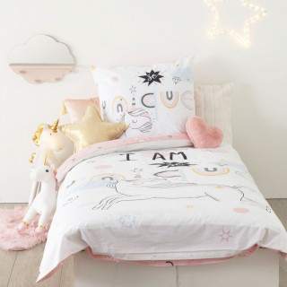Parure de lit enfant licorne - 100% coton 57 fils/cm² - 140 x 200 cm