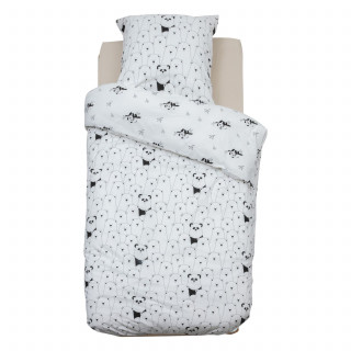 Parure de lit enfant réversible panda - 100% coton 57 fils/cm² - 140 x 200 cm