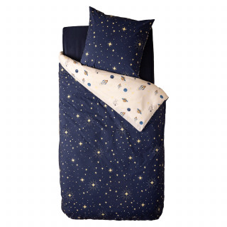 Parure de lit enfant réversible espace - 100% coton - 140 x 200 cm