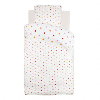Parure de lit enfant cœur d'amour - 100% coton 57 fils/cm² - 140 x 200 cm