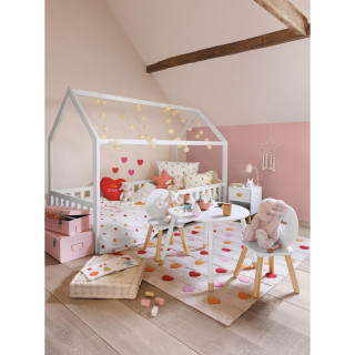 Parure de lit enfant cœur d'amour - 100% coton 57 fils/cm² - 140 x 200 cm