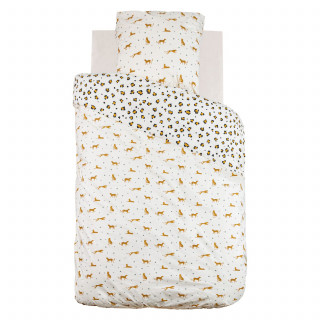 Parure de lit enfant réversible léopard - 100% coton 57 fils/cm² - 140 x 200 cm