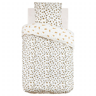 Parure de lit enfant réversible léopard - 100% coton 57 fils/cm² - 140 x 200 cm