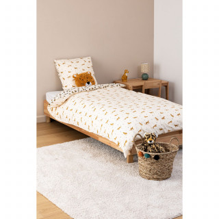 Parure de lit enfant réversible léopard - 100% coton 57 fils/cm² - 140 x 200 cm