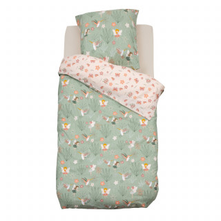Parure de lit enfant réversible fée - 100% coton 57 fils/cm² - 140 x 200 cm