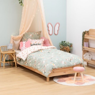 Parure de lit enfant réversible fée - 100% coton 57 fils/cm² - 140 x 200 cm