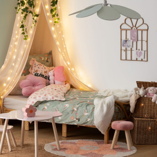 Parure de lit enfant réversible fée - 100% coton 57 fils/cm² - 140 x 200 cm