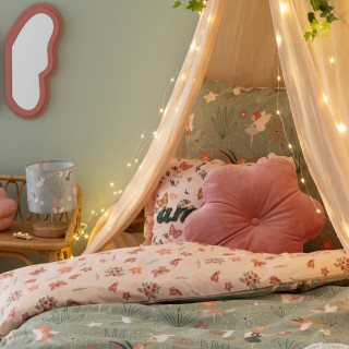 Parure de lit enfant réversible fée - 100% coton 57 fils/cm² - 140 x 200 cm