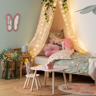 Parure de lit enfant réversible fée - 100% coton 57 fils/cm² - 140 x 200 cm