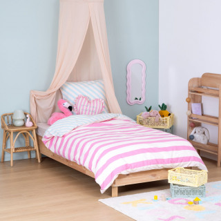 Parure de lit enfant réversible à rayures - 100% coton 57 fils/cm² - 140 x 200 cm
