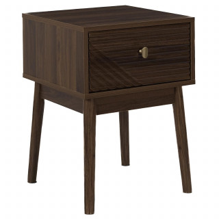 Table de chevet 1 tiroir effet noyer TIFFANY - Marron