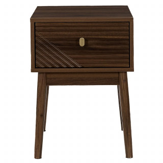 Table de chevet 1 tiroir effet noyer TIFFANY - Marron