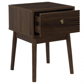 Table de chevet 1 tiroir effet noyer TIFFANY - Marron