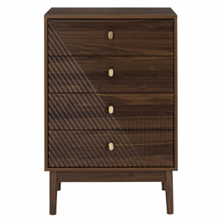 Commode 4 tiroirs effet noyer TIFFANY - Marron