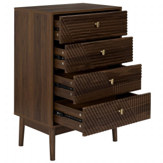 Commode 4 tiroirs effet noyer TIFFANY - Marron