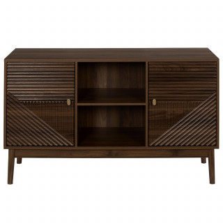 Buffet 2 portes et 2 niches effet noyer TIFFANY - Marron
