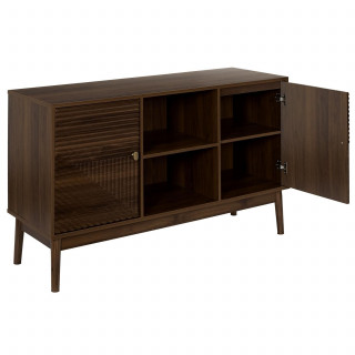 Buffet 2 portes et 2 niches effet noyer TIFFANY - Marron