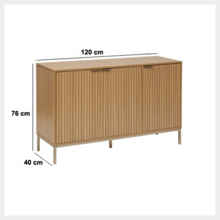 Buffet bas 3 portes en bois TASSO - Beige