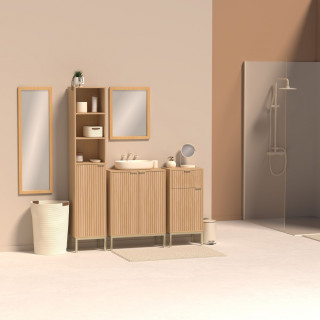 Colonne 1 porte et 3 niches en bois TASSO - Beige