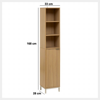 Colonne 1 porte et 3 niches en bois TASSO - Beige