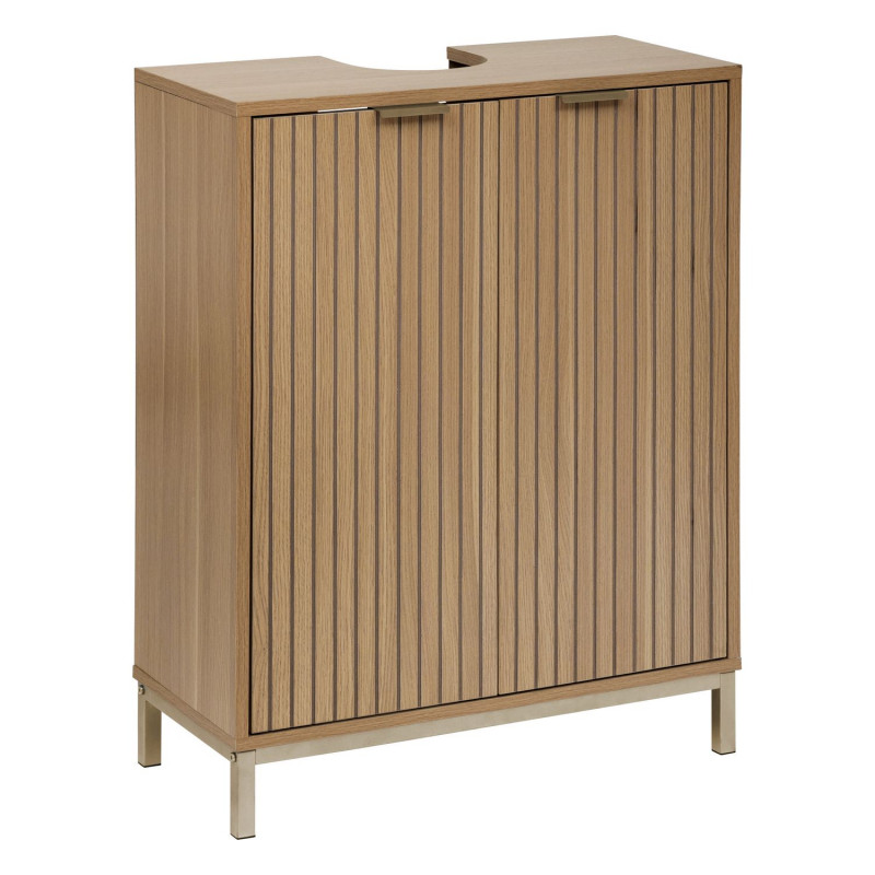 Meuble lavabo 2 portes en bois TASSO - Beige Meuble lavabo 2 portes en bois TASSO - Beige