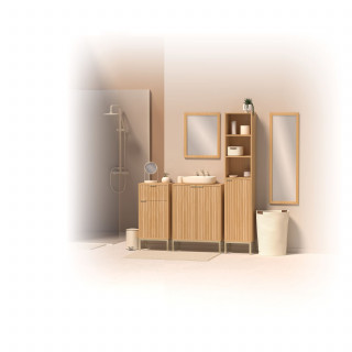 Meuble bas 1 porte et 1 tiroir en bois TASSO - Beige