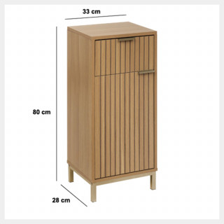 Meuble bas 1 porte et 1 tiroir en bois TASSO - Beige