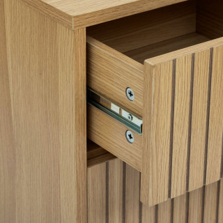 Meuble bas 1 porte et 1 tiroir en bois TASSO - Beige