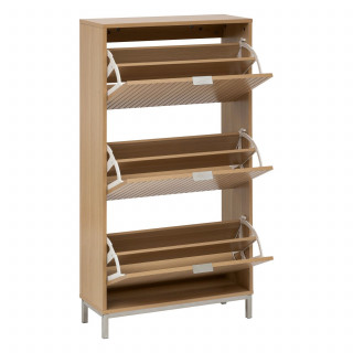Range chaussures 3 tiroirs 18 paires en bois TASSO - Beige