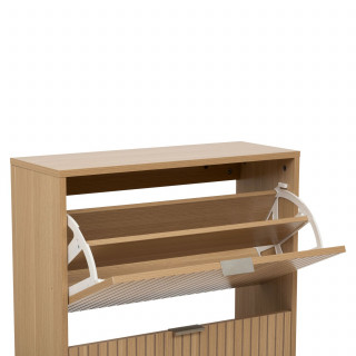 Range chaussures 3 tiroirs 18 paires en bois TASSO - Beige